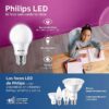 Philips LED Paquete de 8 Focos A19 de Luz Fría