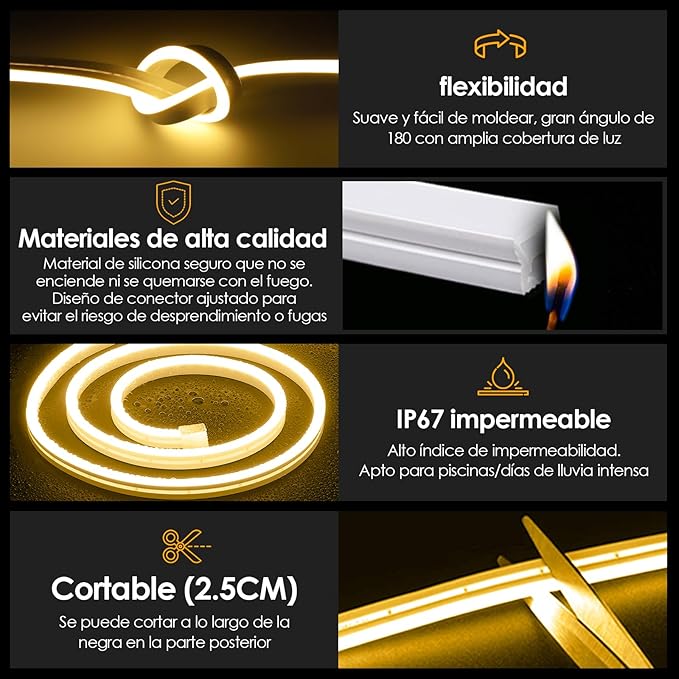 HIFILUZ Luces Led Neon Blanca Calida